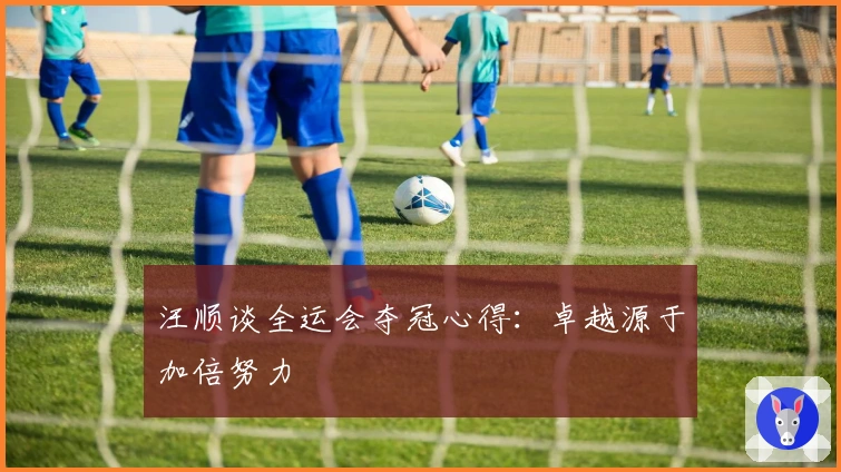 汪顺谈全运会夺冠心得：卓越源于加倍努力